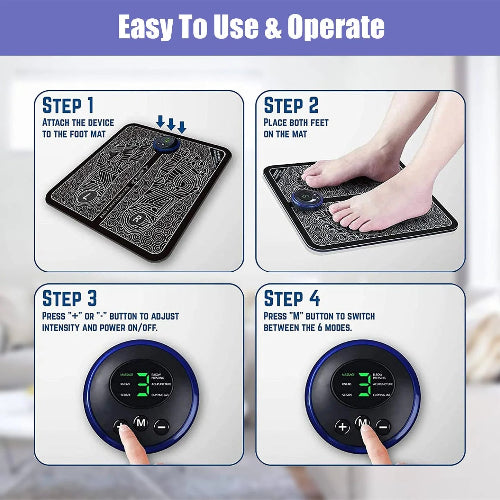 EMS Foot Massager Mat – Electric Acupuncture Cushion for Pain Relief & Blood Circulation