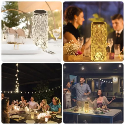 16 Colors Diamond Rose Crystal Lamp Bedside Acrylic Table Lamp | Led Touch Lamp With Remote