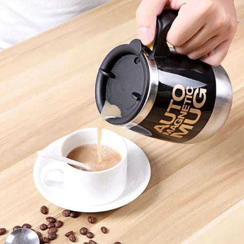 Auto Magnetic Mug – Electric Self Stirring Coffee / Mixing Cup For Coffee / Tea / Hot Chocolate (400ml)