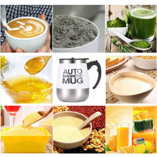 Auto Magnetic Mug – Electric Self Stirring Coffee / Mixing Cup For Coffee / Tea / Hot Chocolate (400ml)