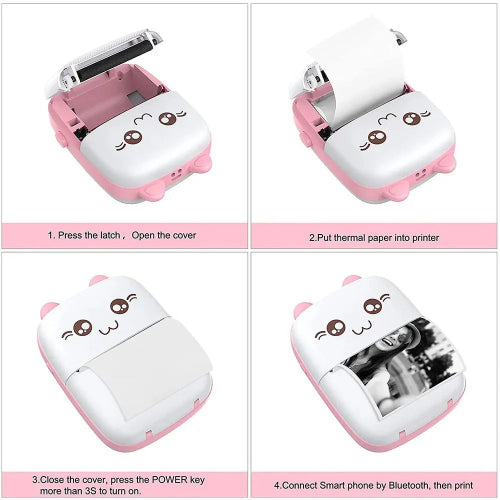 Mini Portable Thermal Printer – 200DPI High-Resolution, Wireless & Travel-Friendly