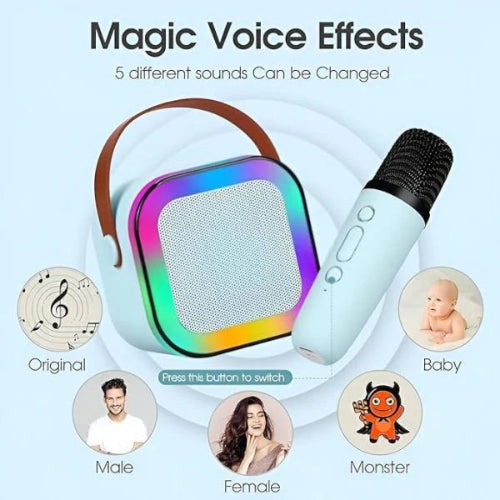 K12 Bluetooth Karaoke Speaker – Portable Wireless Speaker with Built-in Mic for Parties and Entertainment