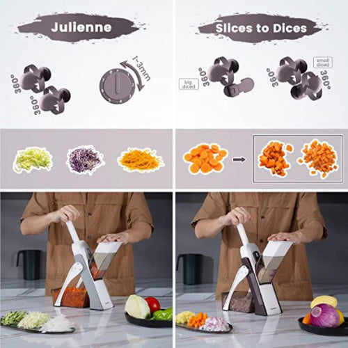 Food Slicer – Safe Vegetable Cutter with Adjustable Thickness for Quick Meal Prep