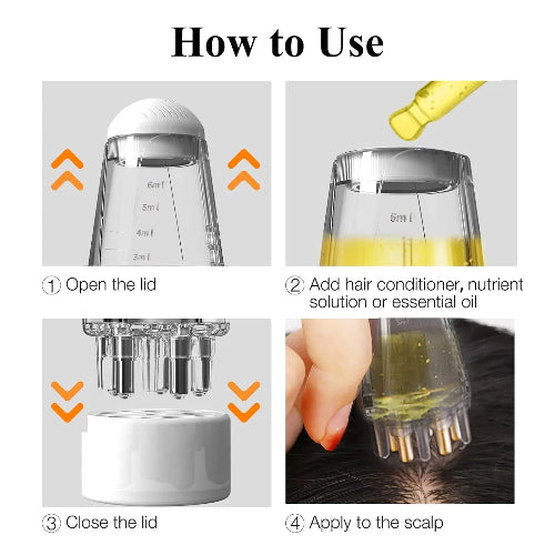 Scalp Root Hair Oil Applicator – Scalp Massager & Precise Oil Dispenser for Hair Growth