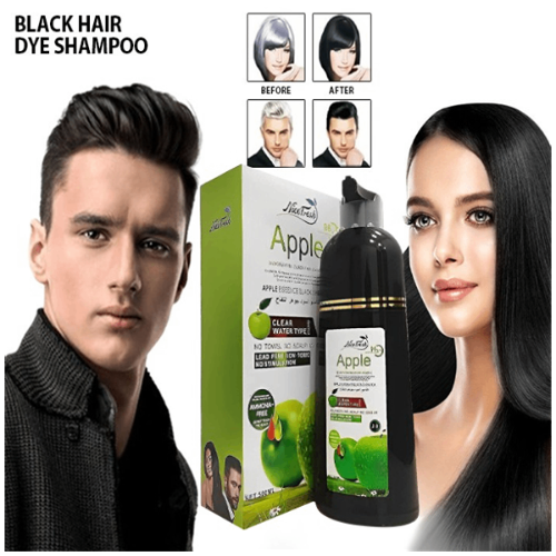 3-in-1 Apple Hair Color Shampoo – 200ML with Tropical Apple Extracts & Vitamin C for 100% Black Coverage