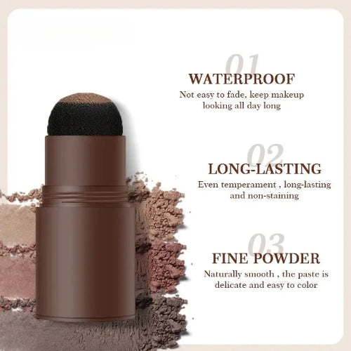 One Step Eyebrow Stamp Kit – Long-Lasting Brow Powder with 3 Stencils & Pen Brushes