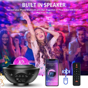 Galaxy Projector Night Light Lamp, Bluetooth Music Speaker With 21 Lighting Modes