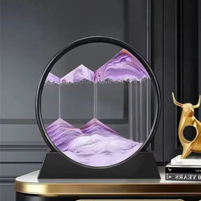3D Dynamic Sand Art Frame – 7-Inch Round Liquid Motion Sandscape for Home & Office Decor