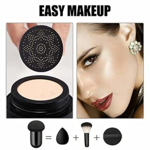 SUNISA 3-in-1 Waterproof Foundation – BB & CC Cream with Mushroom Head Air Cushion