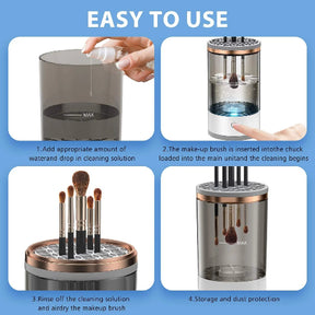 USB-Powered Electric Makeup Brush Cleaner – Portable, Automatic Spinner with Cleaning Mat