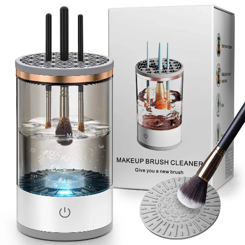USB-Powered Electric Makeup Brush Cleaner – Portable, Automatic Spinner with Cleaning Mat