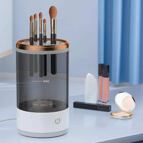 USB-Powered Electric Makeup Brush Cleaner – Portable, Automatic Spinner with Cleaning Mat