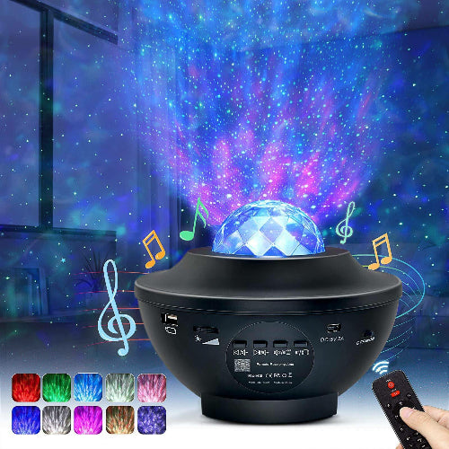 Galaxy Projector Night Light Lamp, Bluetooth Music Speaker With 21 Lighting Modes