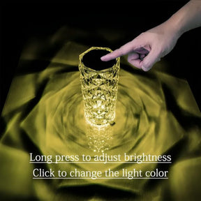 16 Colors Diamond Rose Crystal Lamp Bedside Acrylic Table Lamp | Led Touch Lamp With Remote