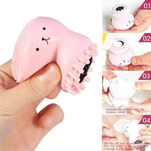 Facial Cleansing Octopus Massager – Soft Silicone Face Scrubber for Women, Exfoliation & Massage