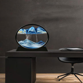 3D Dynamic Sand Art Frame – 7-Inch Round Liquid Motion Sandscape for Home & Office Decor