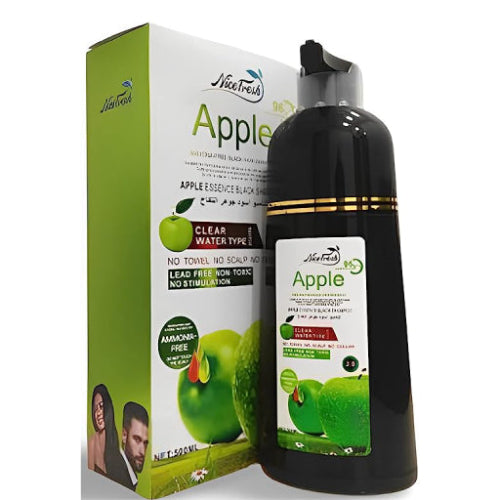 3-in-1 Apple Hair Color Shampoo – 200ML with Tropical Apple Extracts & Vitamin C for 100% Black Coverage