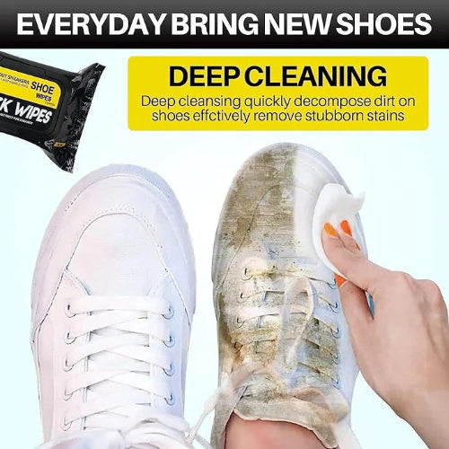 Premium Shoe Cleaner Wipes – Travel-Friendly Disposable Wipes for White Sneakers & Textured Shoes