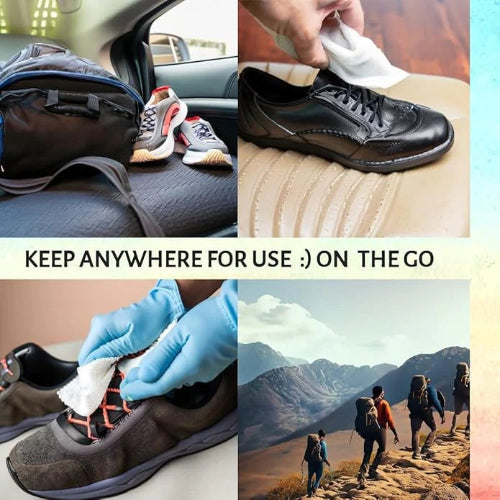 Premium Shoe Cleaner Wipes – Travel-Friendly Disposable Wipes for White Sneakers & Textured Shoes