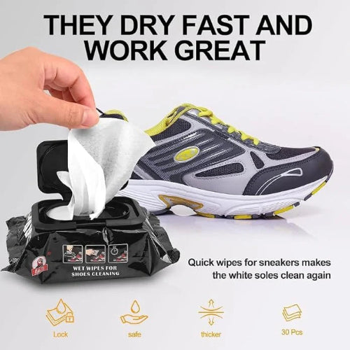 Premium Shoe Cleaner Wipes – Travel-Friendly Disposable Wipes for White Sneakers & Textured Shoes